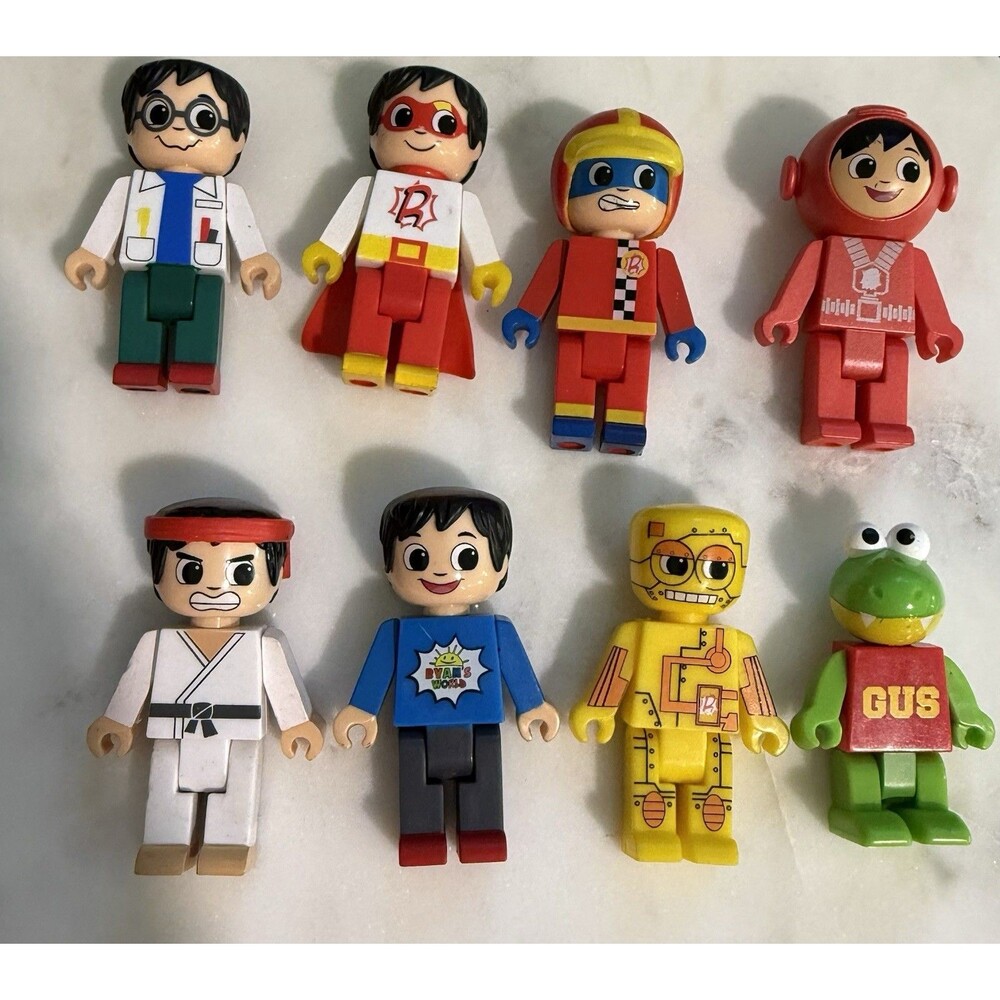8 Ryan's World Toy Action Figures Kung Fu,Gus,Robot,Titan,Diver,Doctor & Racer